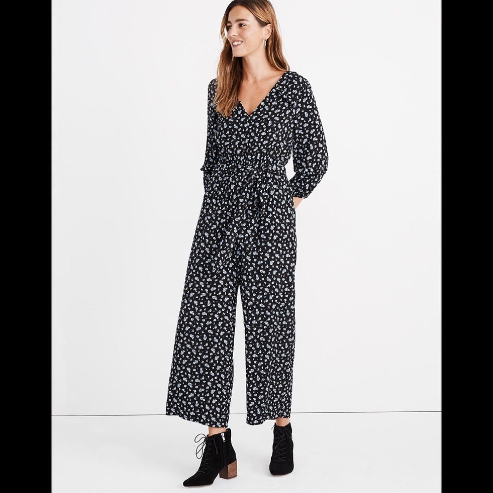 Madewell Ruffle-Sleeve Tie-Waist Jumpsuit
